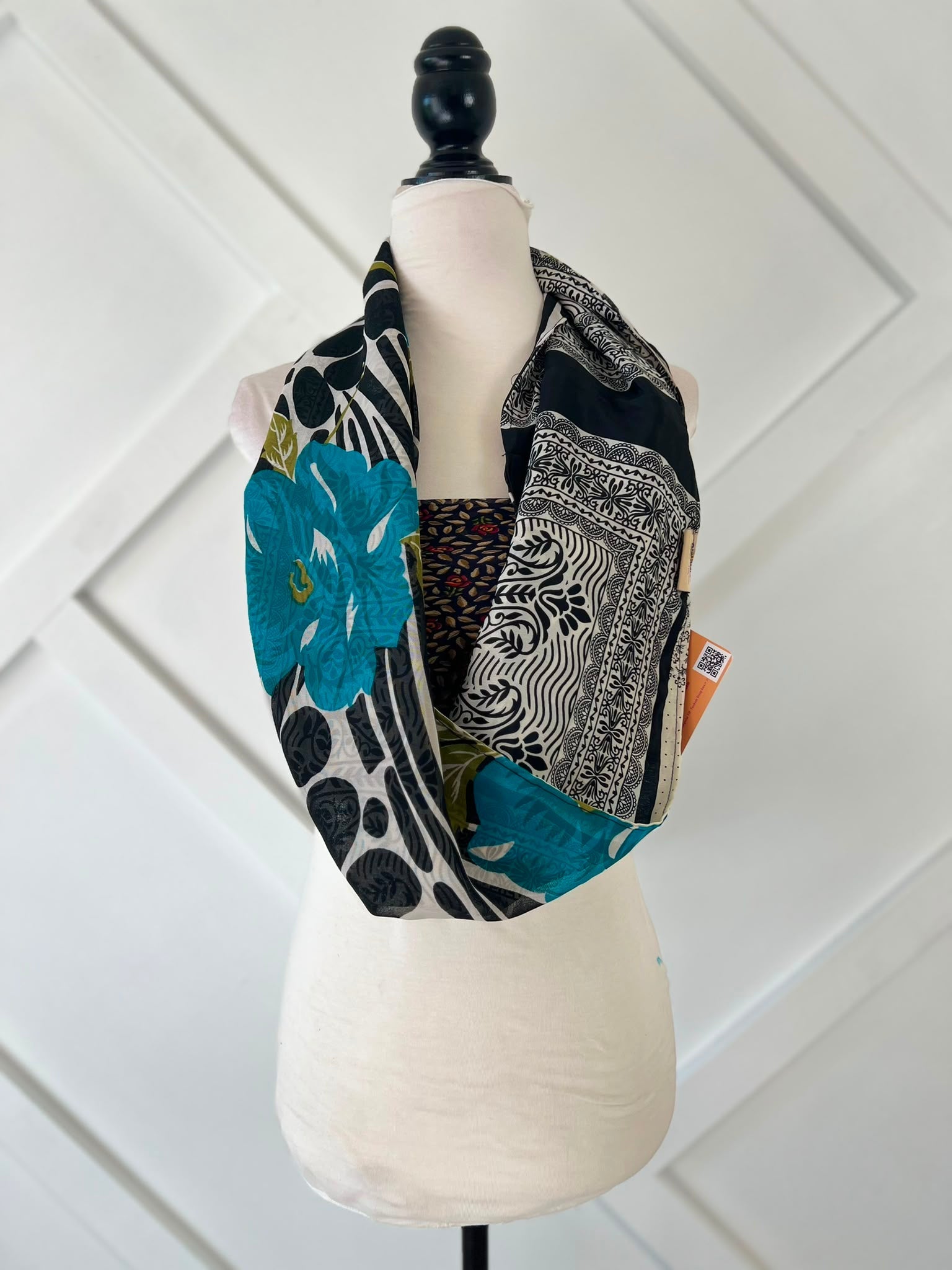 40 inch Reversible Infinity Scarf (short)-024 - Rangeelaa- Fairtrade Sustainable Women's Clothingscarf