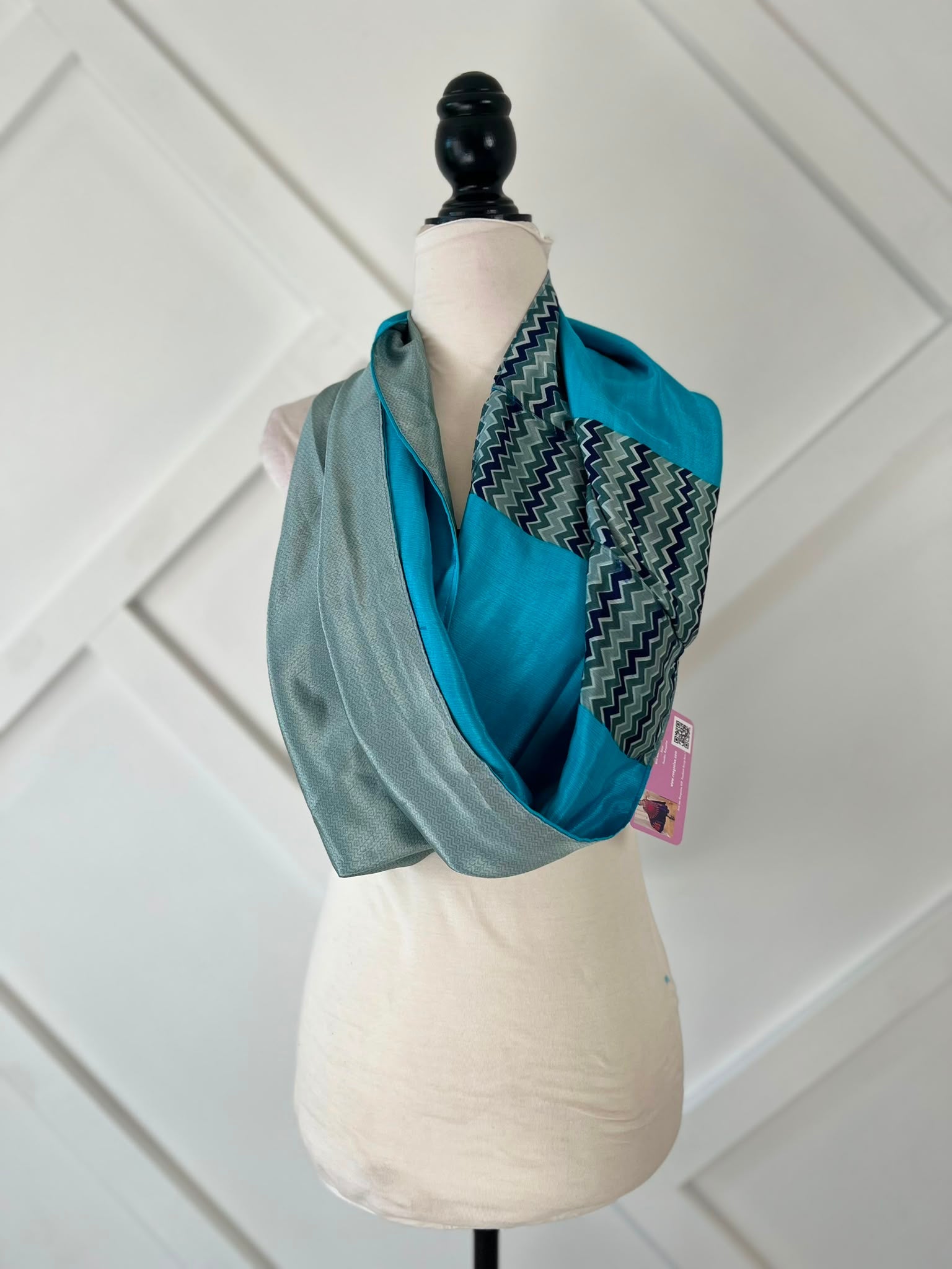 40 inch Reversible Infinity Scarf (short)-026 - Rangeelaa- Fairtrade Sustainable Women's Clothingscarf