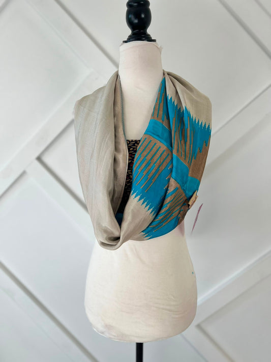 40 inch Reversible Infinity Scarf (short)-027 - Rangeelaa- Fairtrade Sustainable Women's Clothingscarf