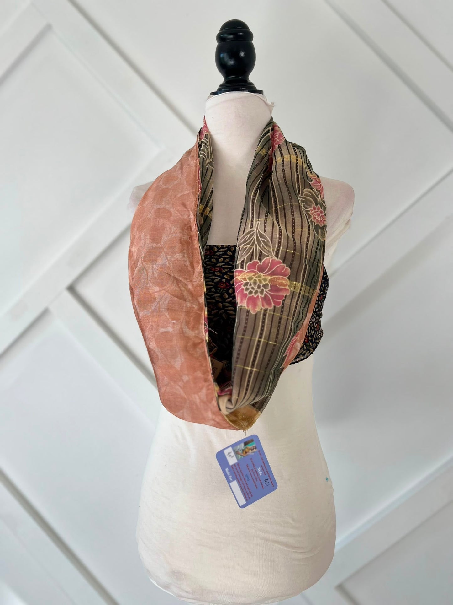 40 inch Reversible Infinity Scarf (short)-031 - Rangeelaa- Fairtrade Sustainable Women's Clothingscarf