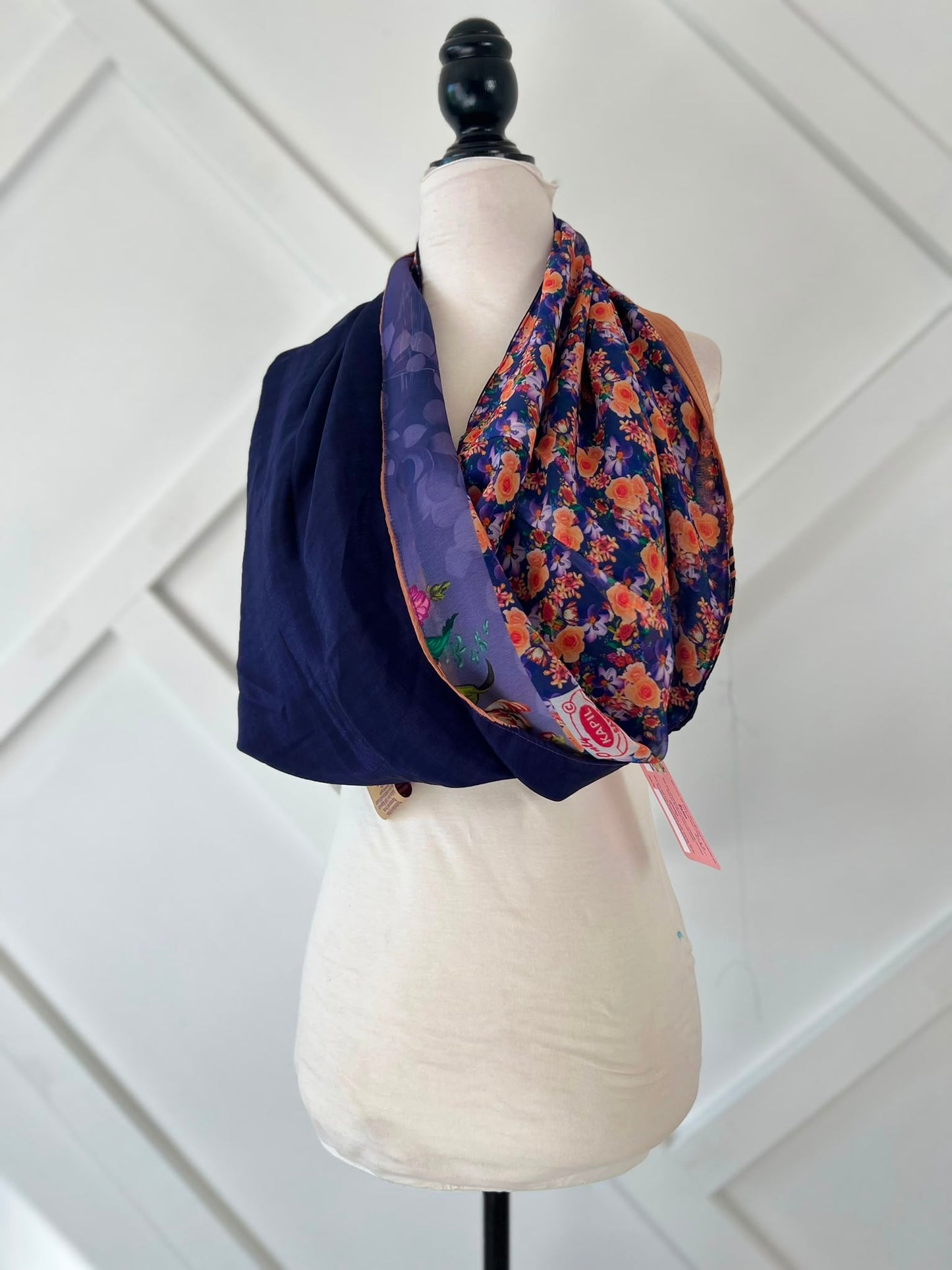 40 inch Reversible Infinity Scarf (short)-032 - Rangeelaa- Fairtrade Sustainable Women's Clothingscarf