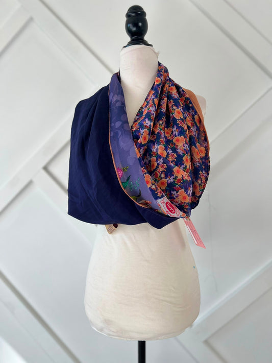 40 inch Reversible Infinity Scarf (short)-032 - Rangeelaa- Fairtrade Sustainable Women's Clothingscarf