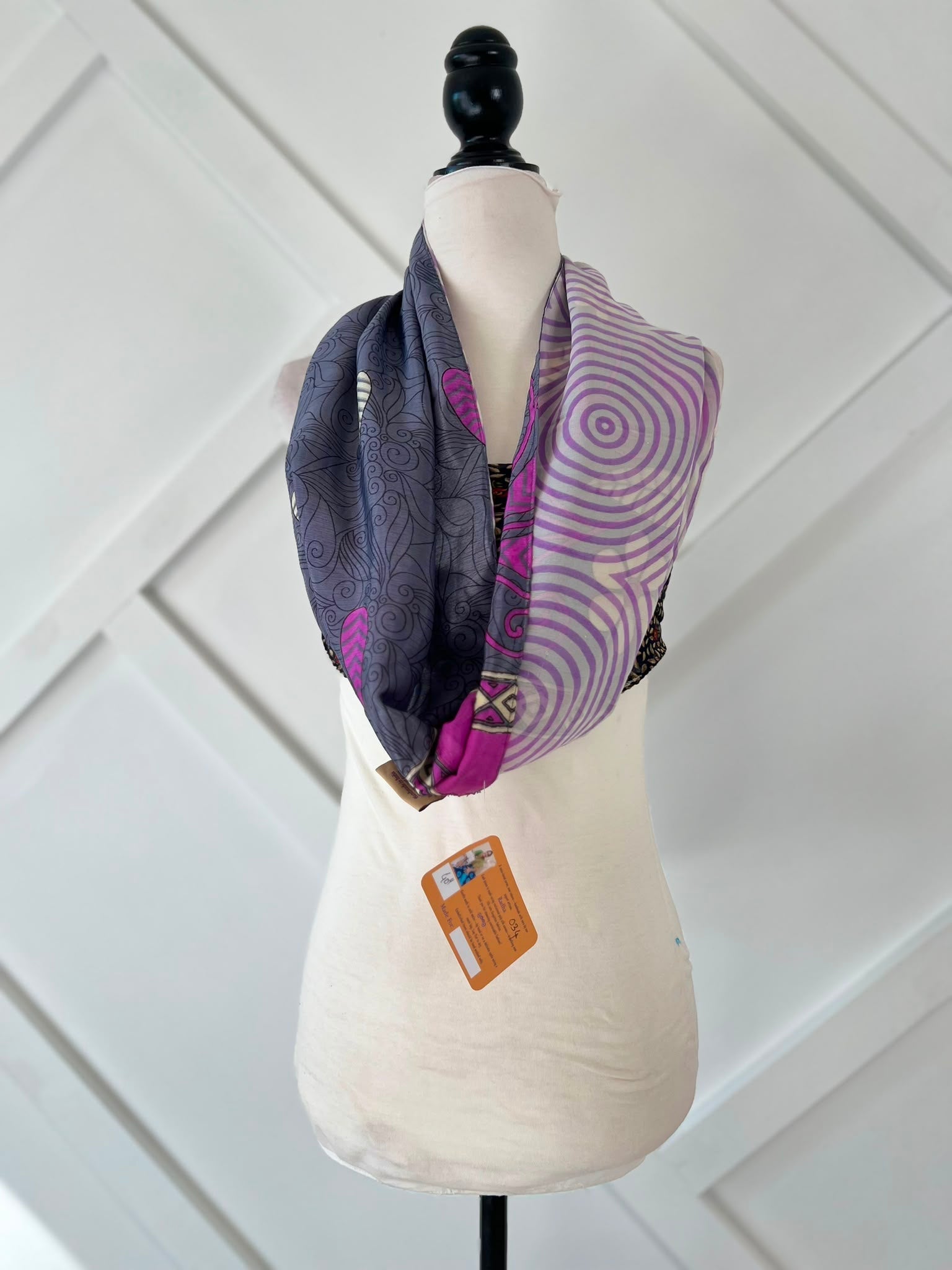 40 inch Reversible Infinity Scarf (short)-034 - Rangeelaa- Fairtrade Sustainable Women's Clothingscarf