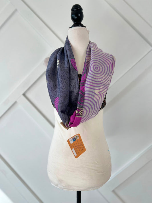 40 inch Reversible Infinity Scarf (short)-034 - Rangeelaa- Fairtrade Sustainable Women's Clothingscarf