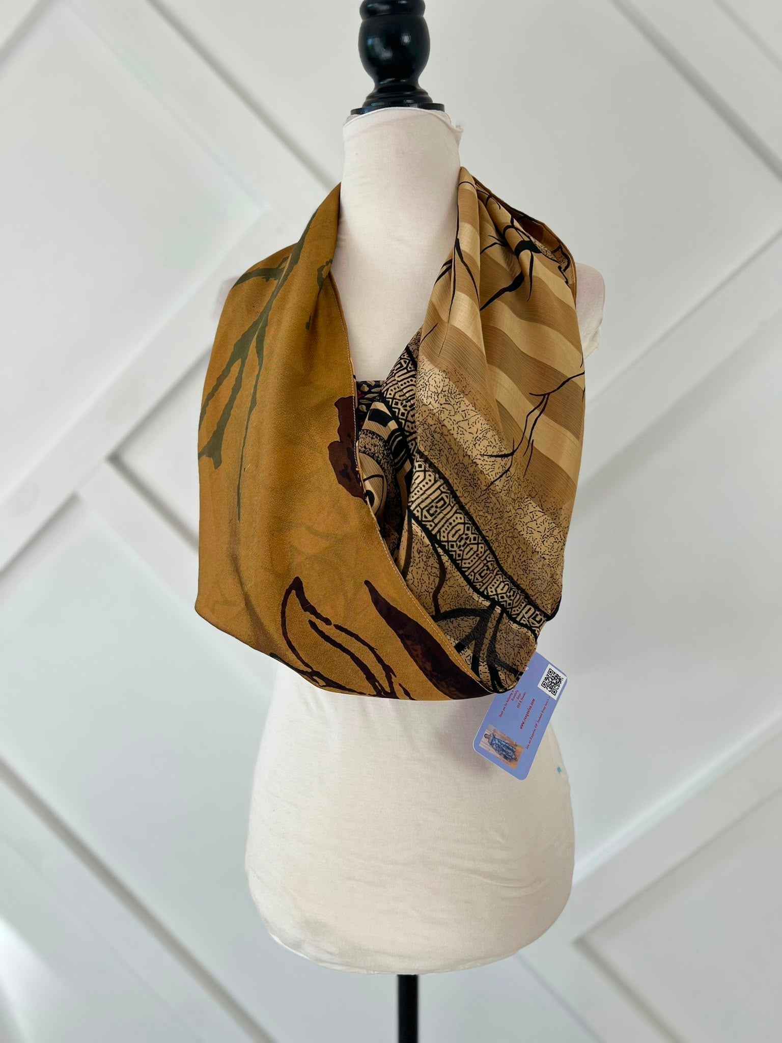 40 inch Reversible Infinity Scarf (short)-036 - Rangeelaa- Fairtrade Sustainable Women's Clothingscarf