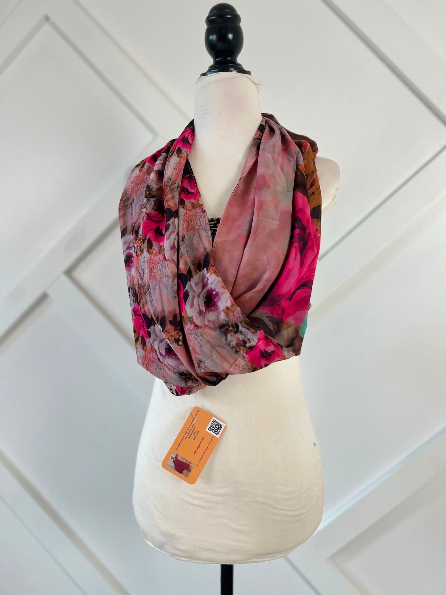 40 inch Reversible Infinity Scarf (short)-045 - Rangeelaa- Fairtrade Sustainable Women's Clothingscarf
