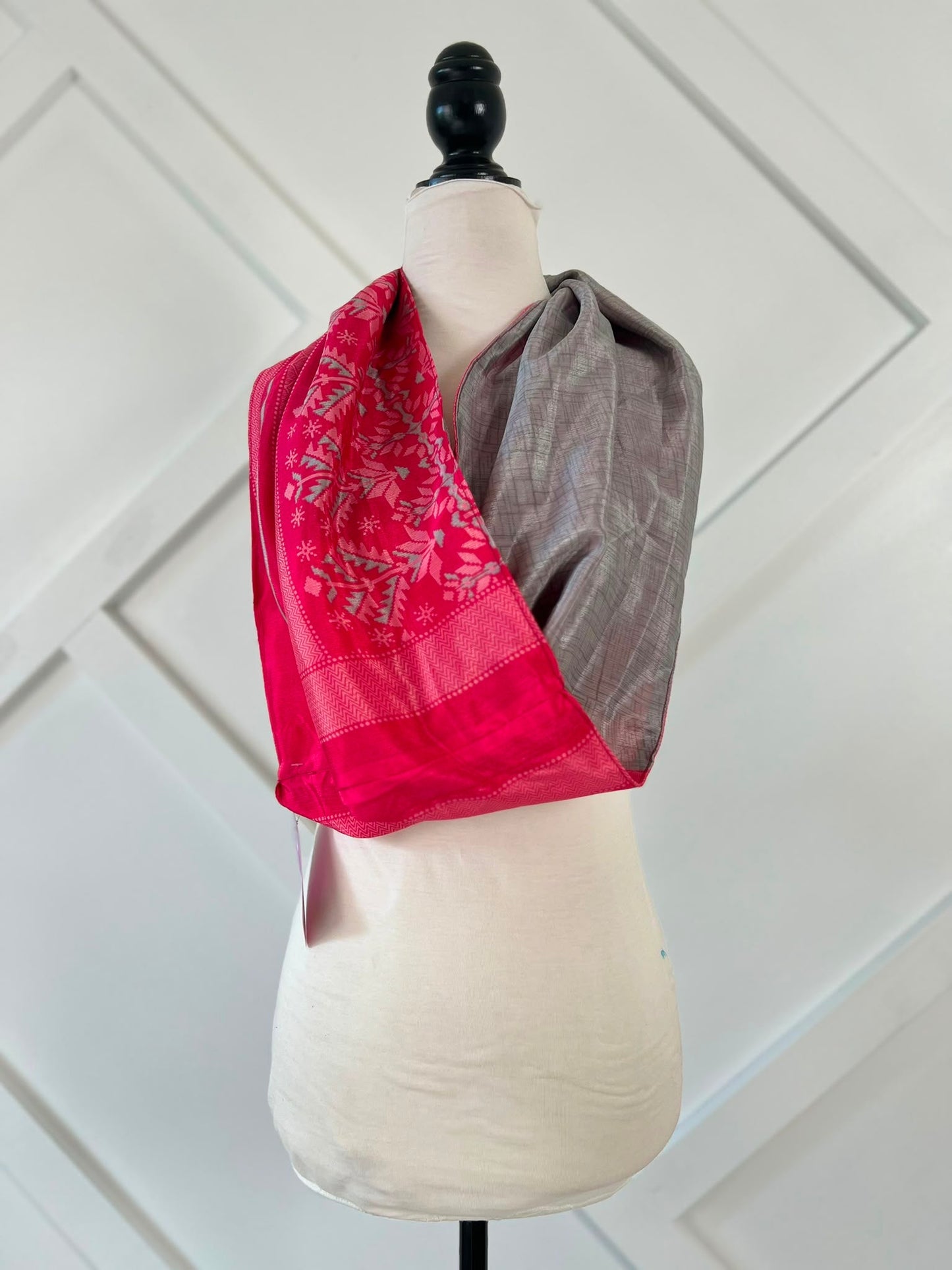 40 inch Reversible Infinity Scarf (short)-047 - Rangeelaa- Fairtrade Sustainable Women's Clothingscarf