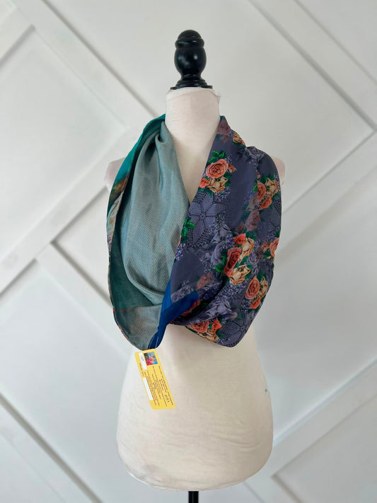 40 inch Reversible Infinity Scarf (short)-051 - Rangeelaa- Fairtrade Sustainable Women's Clothingscarf