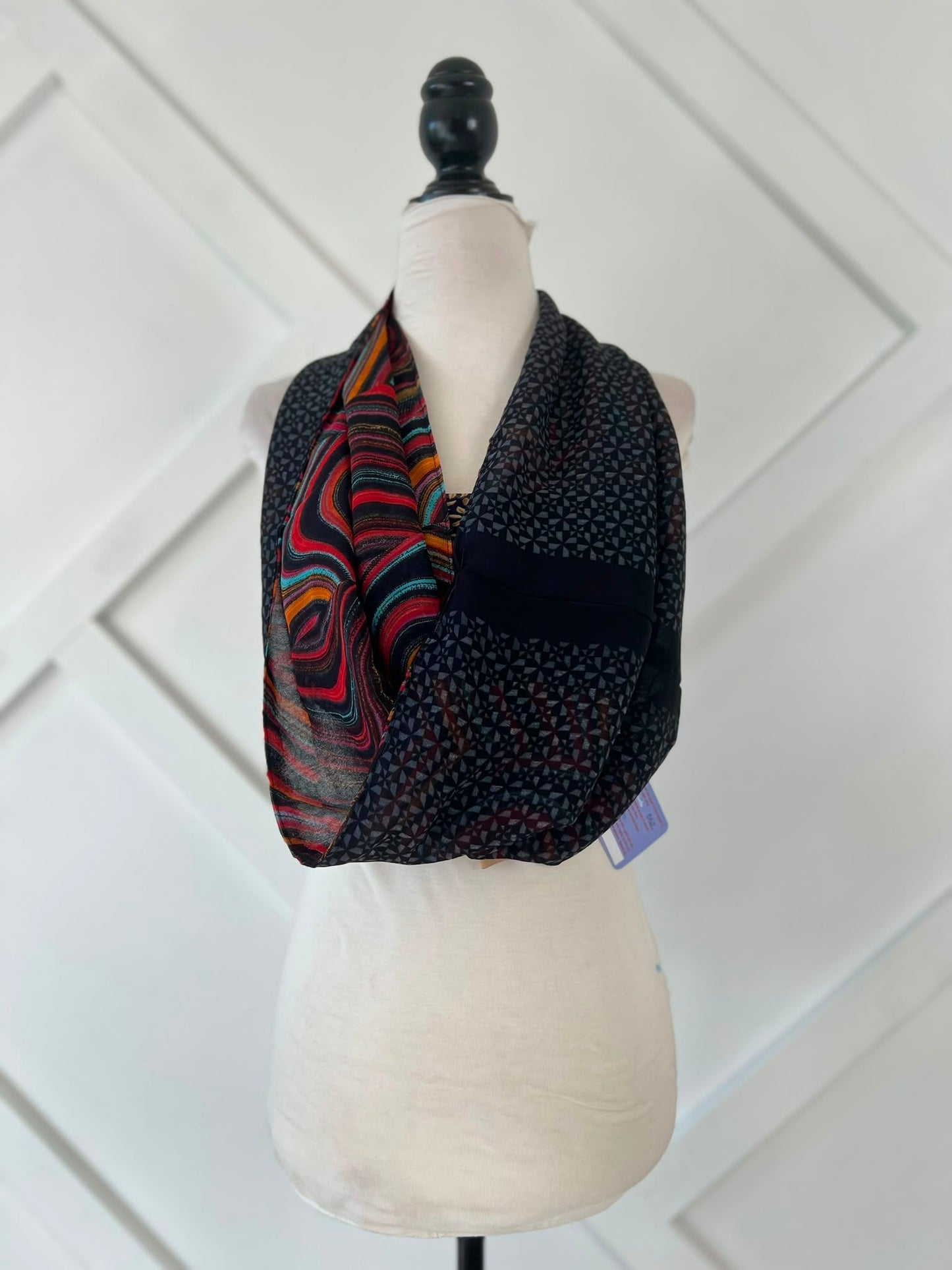 40 inch Reversible Infinity Scarf (short)-062 - Rangeelaa- Fairtrade Sustainable Women's Clothingscarf