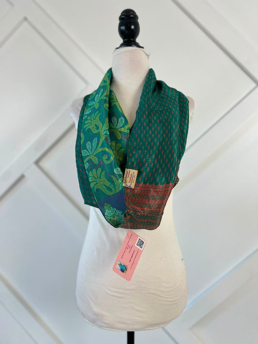 40 inch Reversible Infinity Scarf (short)-063 - Rangeelaa- Fairtrade Sustainable Women's Clothingscarf