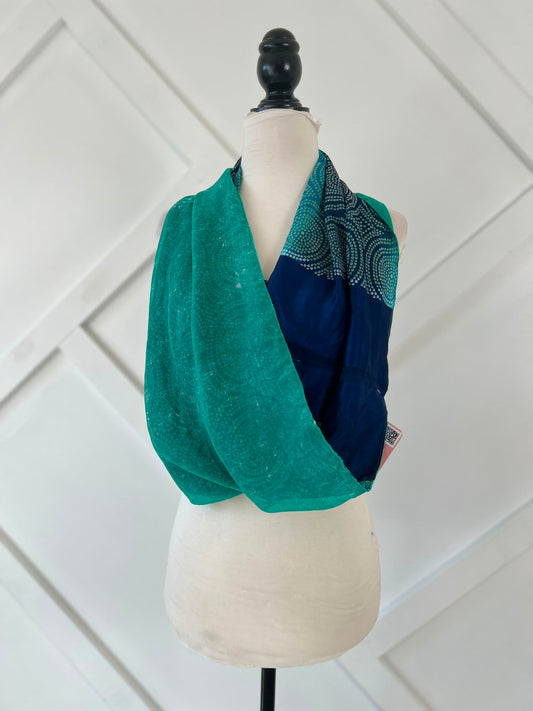 40 inch Reversible Infinity Scarf (short)-066 - Rangeelaa- Fairtrade Sustainable Women's Clothingscarf