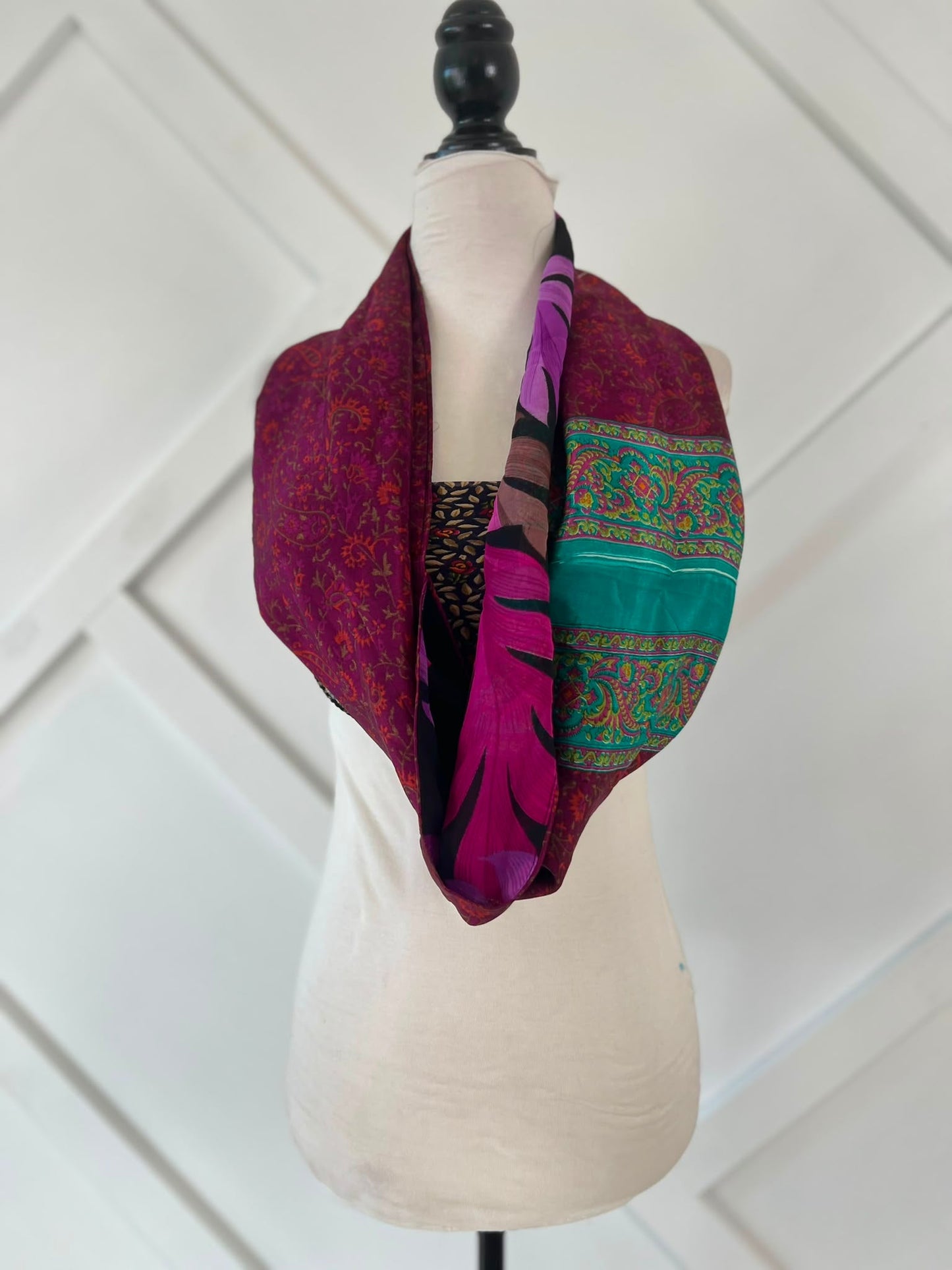 40 inch Reversible Infinity Scarf (short)-067 - Rangeelaa- Fairtrade Sustainable Women's Clothingscarf