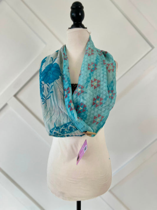 40 inch Reversible Infinity Scarf (short)-071 - Rangeelaa- Fairtrade Sustainable Women's Clothingscarf