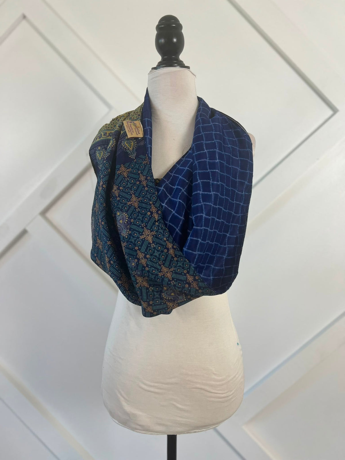 40 inch Reversible Infinity Scarf (short)-076 - Rangeelaa- Fairtrade Sustainable Women's Clothingscarf