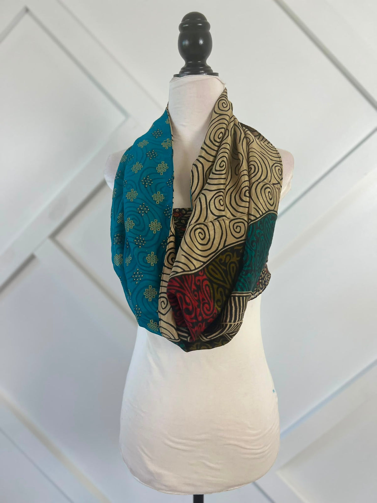 40 inch Reversible Infinity Scarf (short)-084 - Rangeelaa- Fairtrade Sustainable Women's Clothingscarf