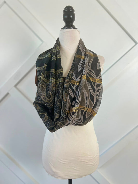 40 inch Reversible Infinity Scarf (short)-086 - Rangeelaa- Fairtrade Sustainable Women's Clothingscarf