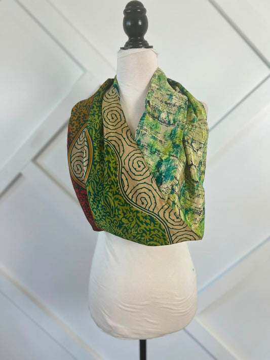 40 inch Reversible Infinity Scarf (short)-087 - Rangeelaa- Fairtrade Sustainable Women's Clothingscarf