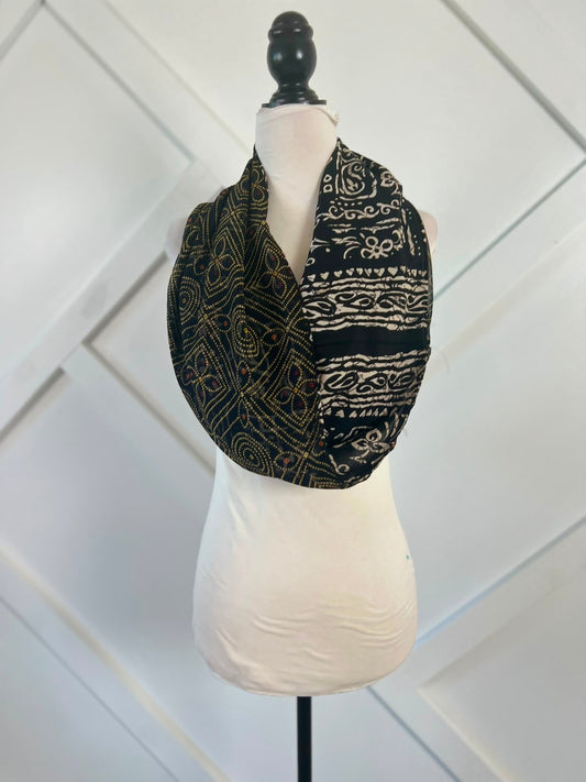 40 inch Reversible Infinity Scarf (short)-096 - Rangeelaa- Fairtrade Sustainable Women's Clothingscarf