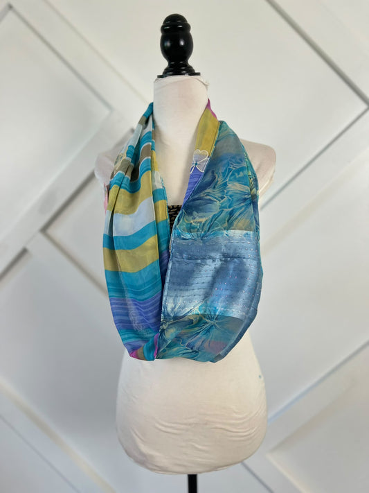 40 inch Reversible Infinity Scarf (short)-107 - Rangeelaa- Fairtrade Sustainable Women's Clothingscarf