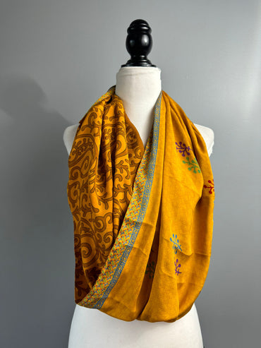 40 inch Reversible Infinity Scarf (short) E031 - Rangeelaa- Fairtrade Sustainable Women's Clothing