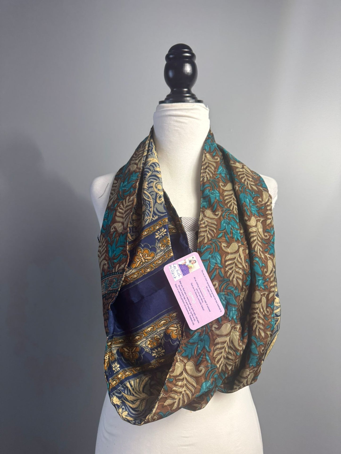 40 inch Reversible Infinity Scarf (short)L005 - Rangeelaa - Fairtrade Sustainable Women's Clothing