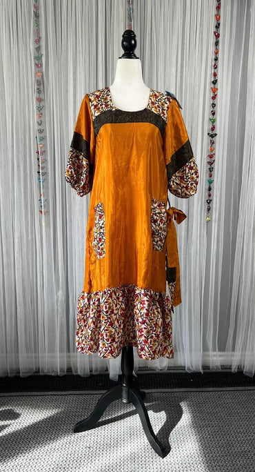 Petite Regular Size Flora Ruffle dress No scarf PJ002