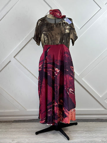 Angela.U - Regular Viya Dress with scarf - Rangeelaa - Fairtrade Sustainable Women's Clothing