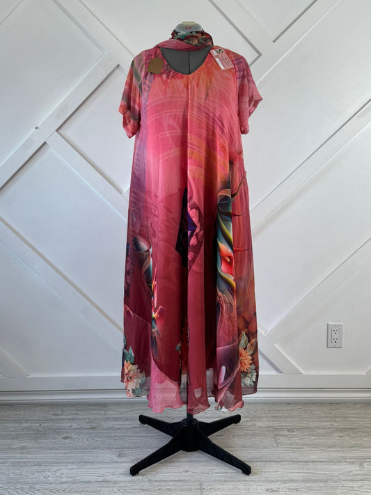 Digital print Petite Regular Lined Mahika with matching Scarf-BD010 - Rangeelaa- Fairtrade Sustainable Women's Clothing