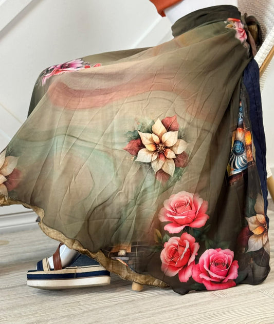 Digital print Premium Regular Ankle skirt-ES019 - Rangeelaa- Fairtrade Sustainable Women's Clothingskirts