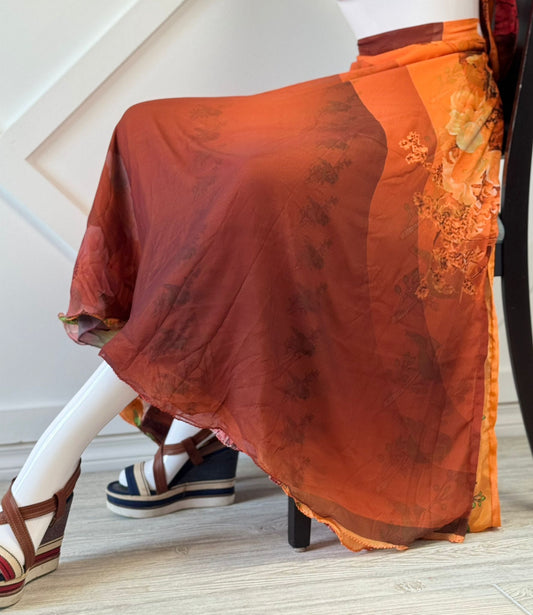 Digital print Premium Regular Ankle skirt - M003 - Rangeelaa - Fairtrade Sustainable Women's Clothingsaree wrap skirts