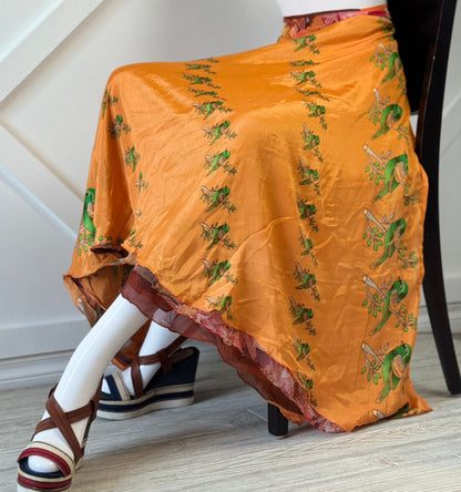 Digital print Premium Regular Ankle skirt - M003 - Rangeelaa - Fairtrade Sustainable Women's Clothingsaree wrap skirts
