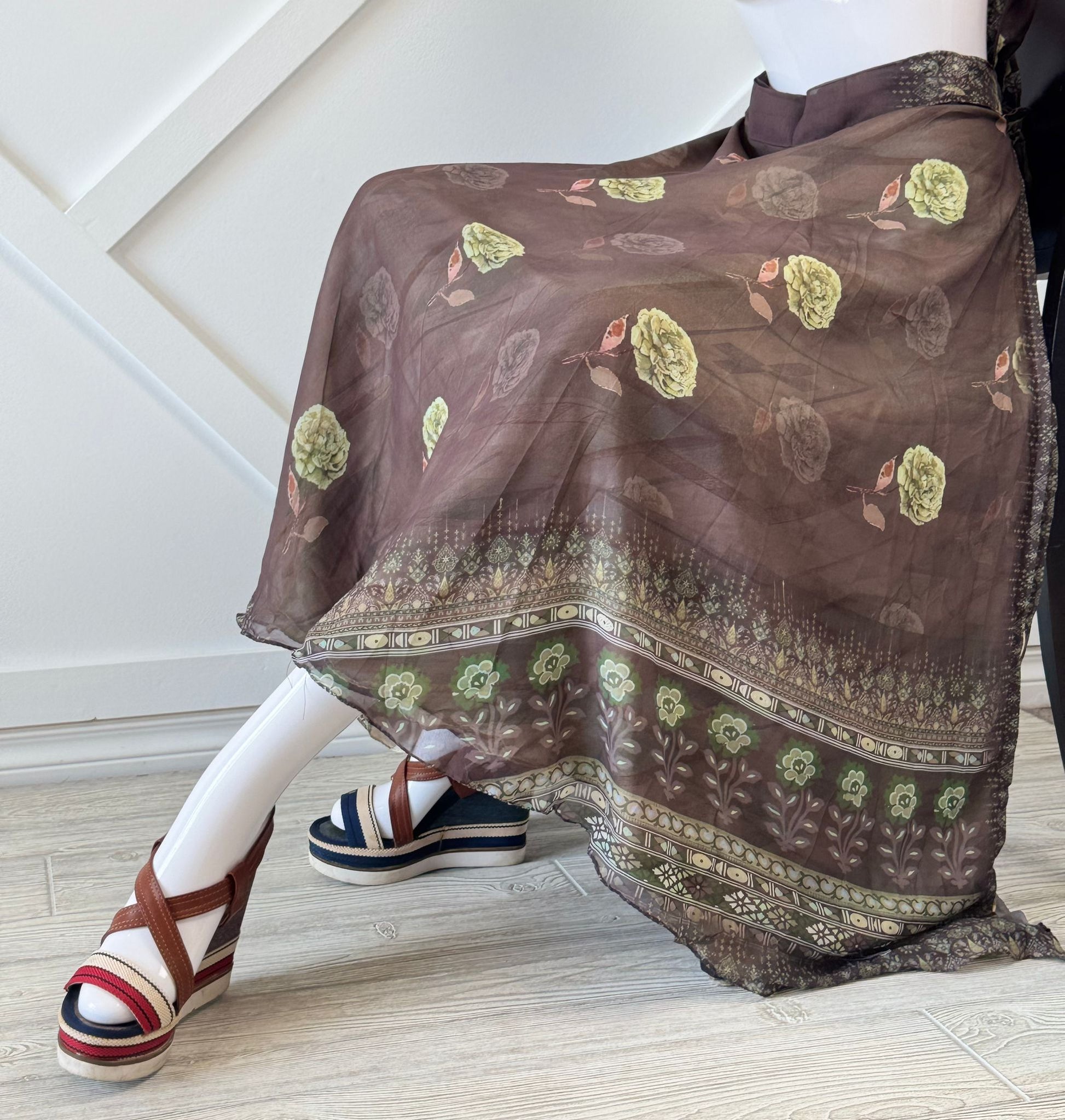 Digital print Premium Regular Ankle skirt - M007 - Rangeelaa - Fairtrade Sustainable Women's Clothingsaree wrap skirts