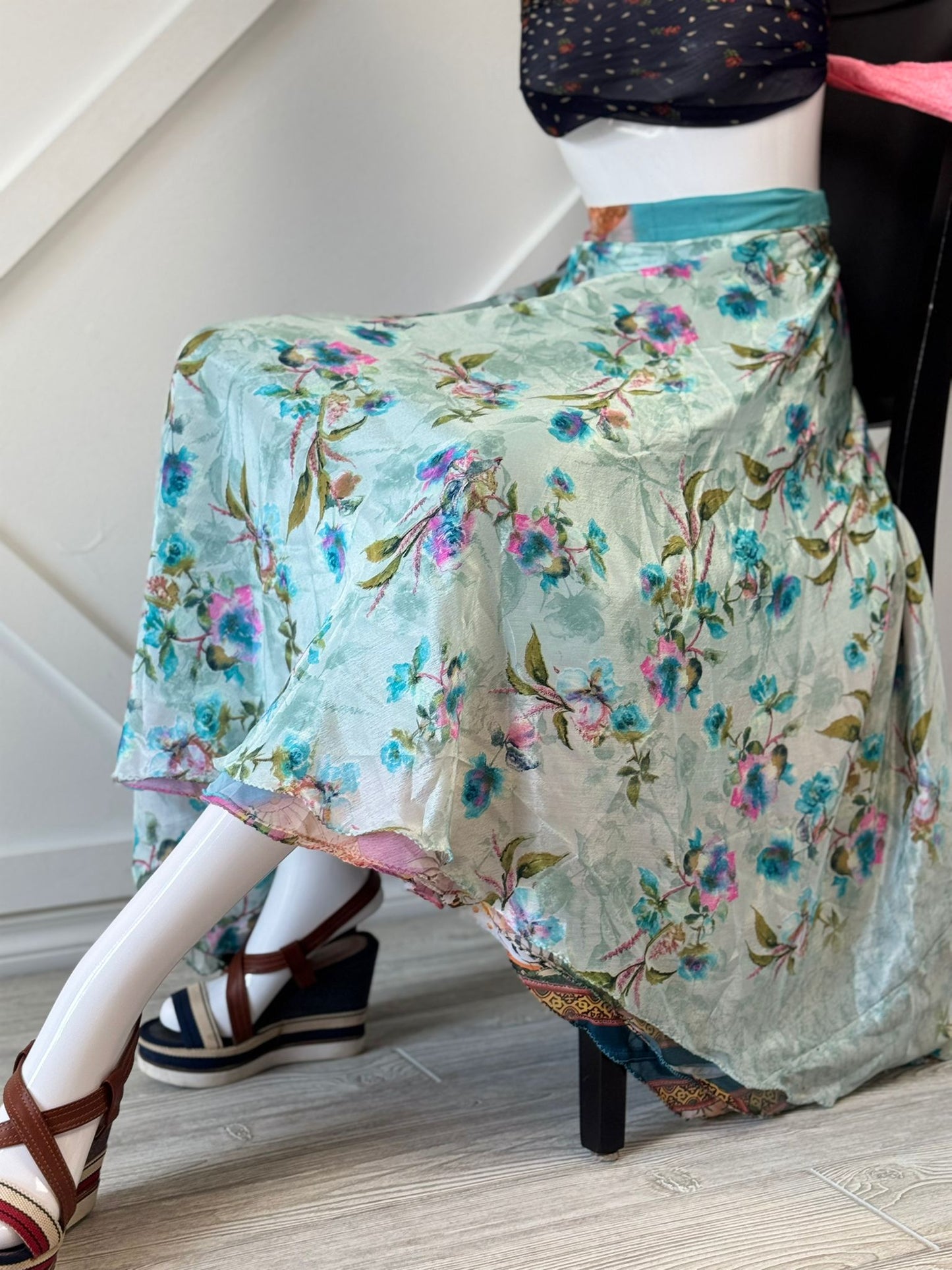 Digital print Premium Regular Ankle skirt - M008 - Rangeelaa - Fairtrade Sustainable Women's Clothingsaree wrap skirts