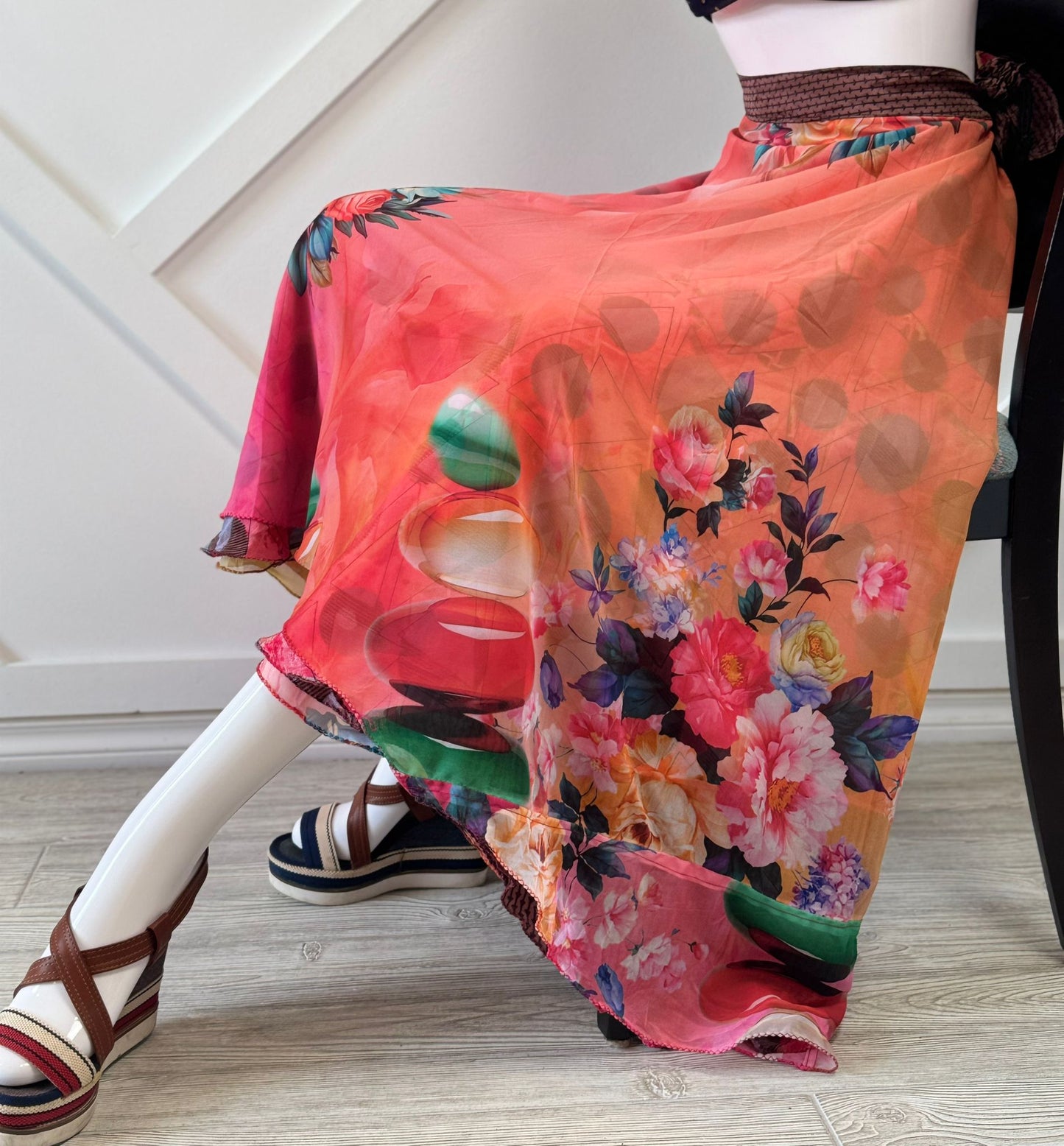 Digital print Premium Regular Ankle skirt - M029 - Rangeelaa - Fairtrade Sustainable Women's Clothingsaree wrap skirts