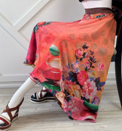 Digital print Premium Regular Ankle skirt - M029 - Rangeelaa - Fairtrade Sustainable Women's Clothingsaree wrap skirts