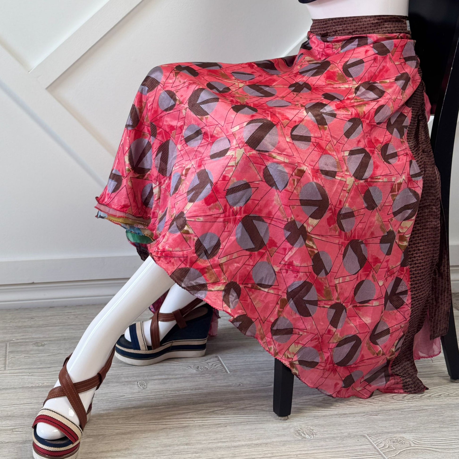 Digital print Premium Regular Ankle skirt - M029 - Rangeelaa - Fairtrade Sustainable Women's Clothingsaree wrap skirts