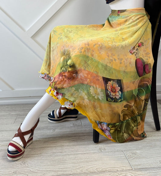 Digital print Premium Regular Ankle Skirt - M030 - Rangeelaa - Fairtrade Sustainable Women's Clothingsaree wrap skirts