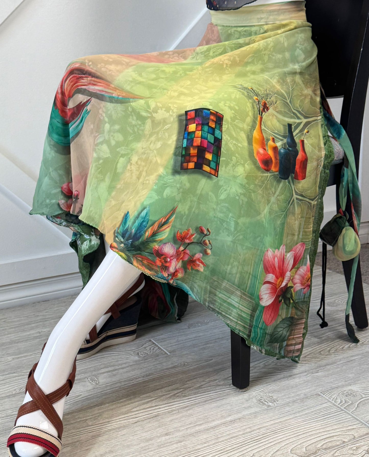 Digital print Premium Regular Ankle Skirt - M055 - Rangeelaa - Fairtrade Sustainable Women's Clothingsaree wrap skirts
