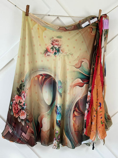 Digital print Premium Regular Ankle Skirt - M056 - Rangeelaa - Fairtrade Sustainable Women's Clothingsaree wrap skirts