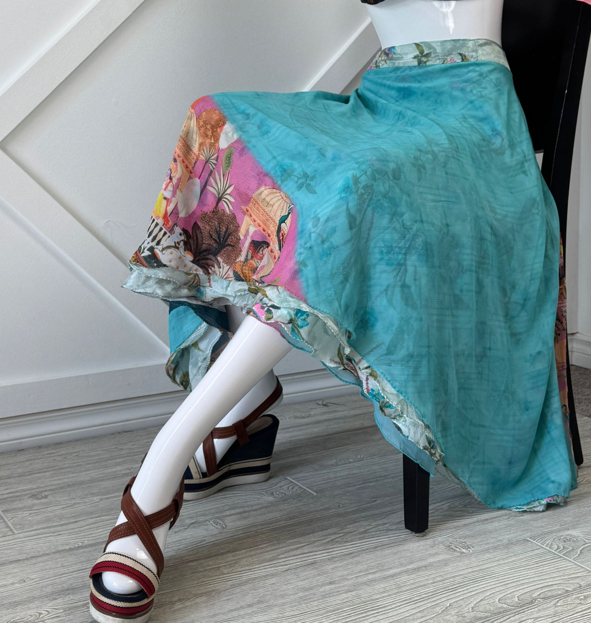 Digital print Premium Regular Calf Skirt - M011 - Rangeelaa - Fairtrade Sustainable Women's Clothingsaree wrap skirts