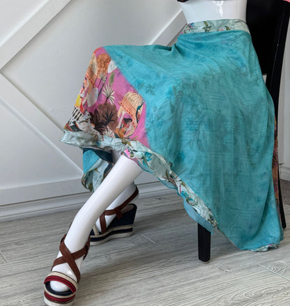 Digital print Premium Regular Calf Skirt - M011 - Rangeelaa - Fairtrade Sustainable Women's Clothingsaree wrap skirts