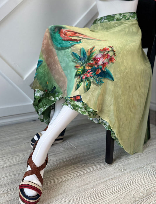 Digital print Premium Regular Calf Skirt - M013 - Rangeelaa - Fairtrade Sustainable Women's Clothingsaree wrap skirts