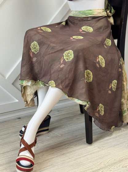 Digital print Premium Regular Calf Skirt - M015 - Rangeelaa - Fairtrade Sustainable Women's Clothingsaree wrap skirts