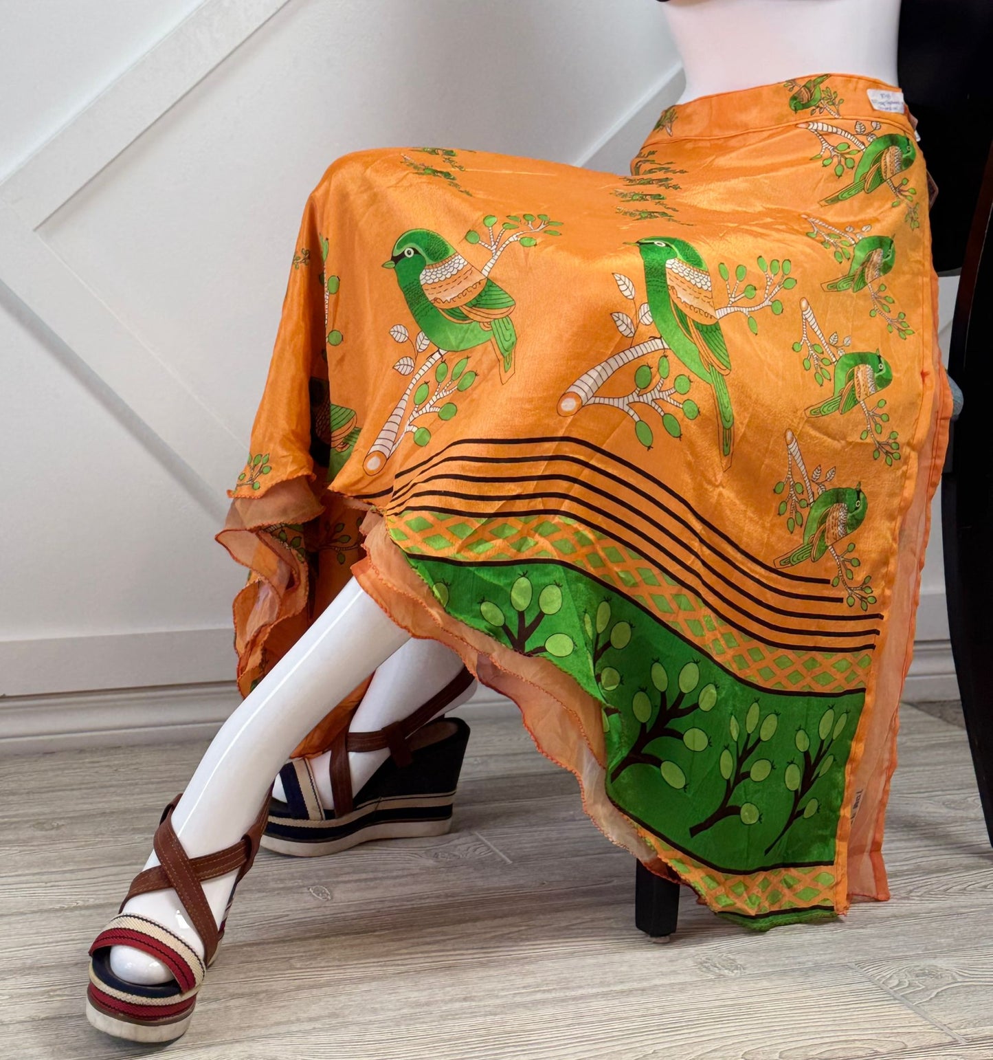 Digital print Premium Regular Calf Skirt - M016 - Rangeelaa - Fairtrade Sustainable Women's Clothingsaree wrap skirts