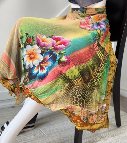 Digital print Premium Regular Calf Skirt - M036 - Rangeelaa - Fairtrade Sustainable Women's Clothingsaree wrap skirts