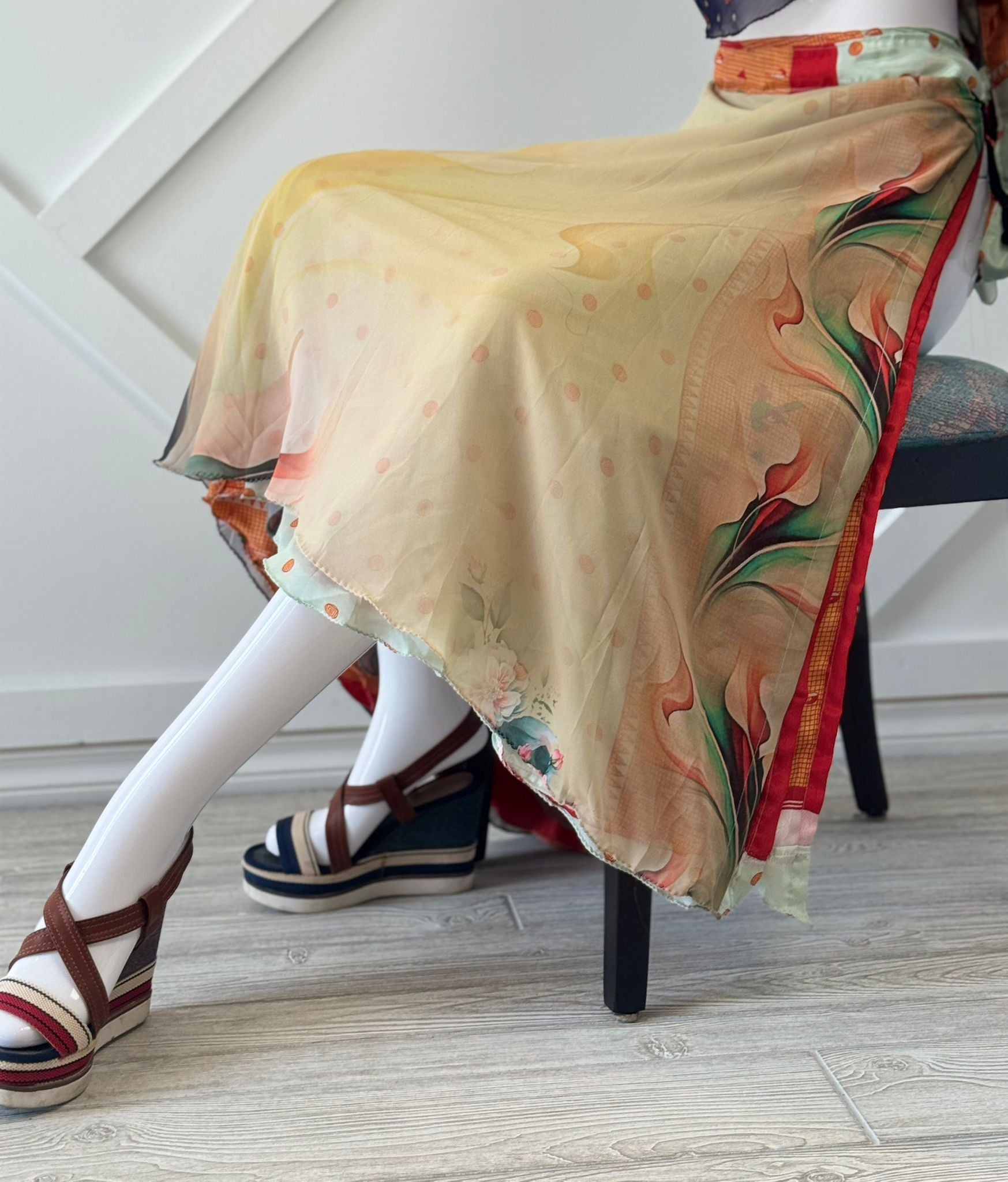 Digital print Premium Regular Calf Skirt - M050 - Rangeelaa - Fairtrade Sustainable Women's Clothingsaree wrap skirts