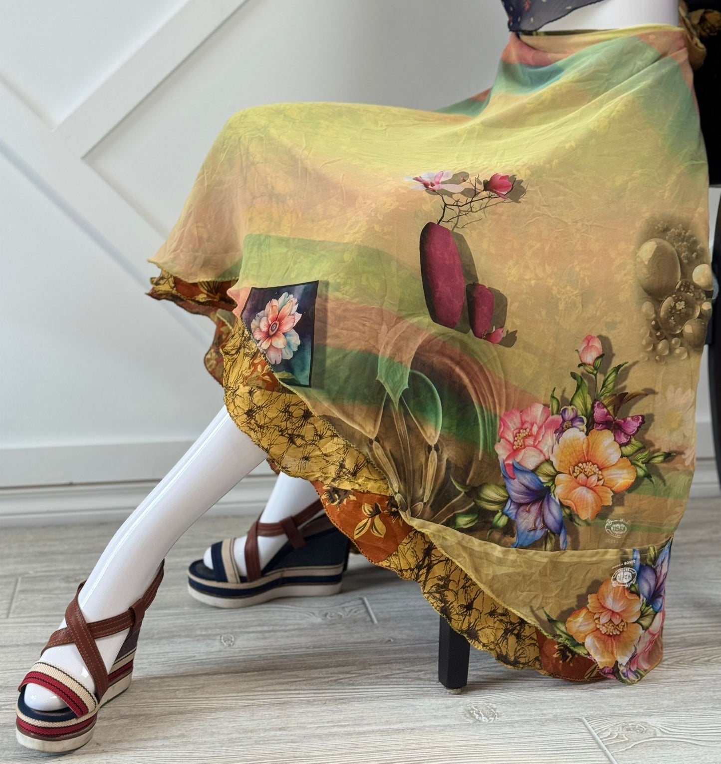 Digital print Premium XL Ankle skirt - M046 - Rangeelaa - Fairtrade Sustainable Women's Clothingsaree wrap skirts