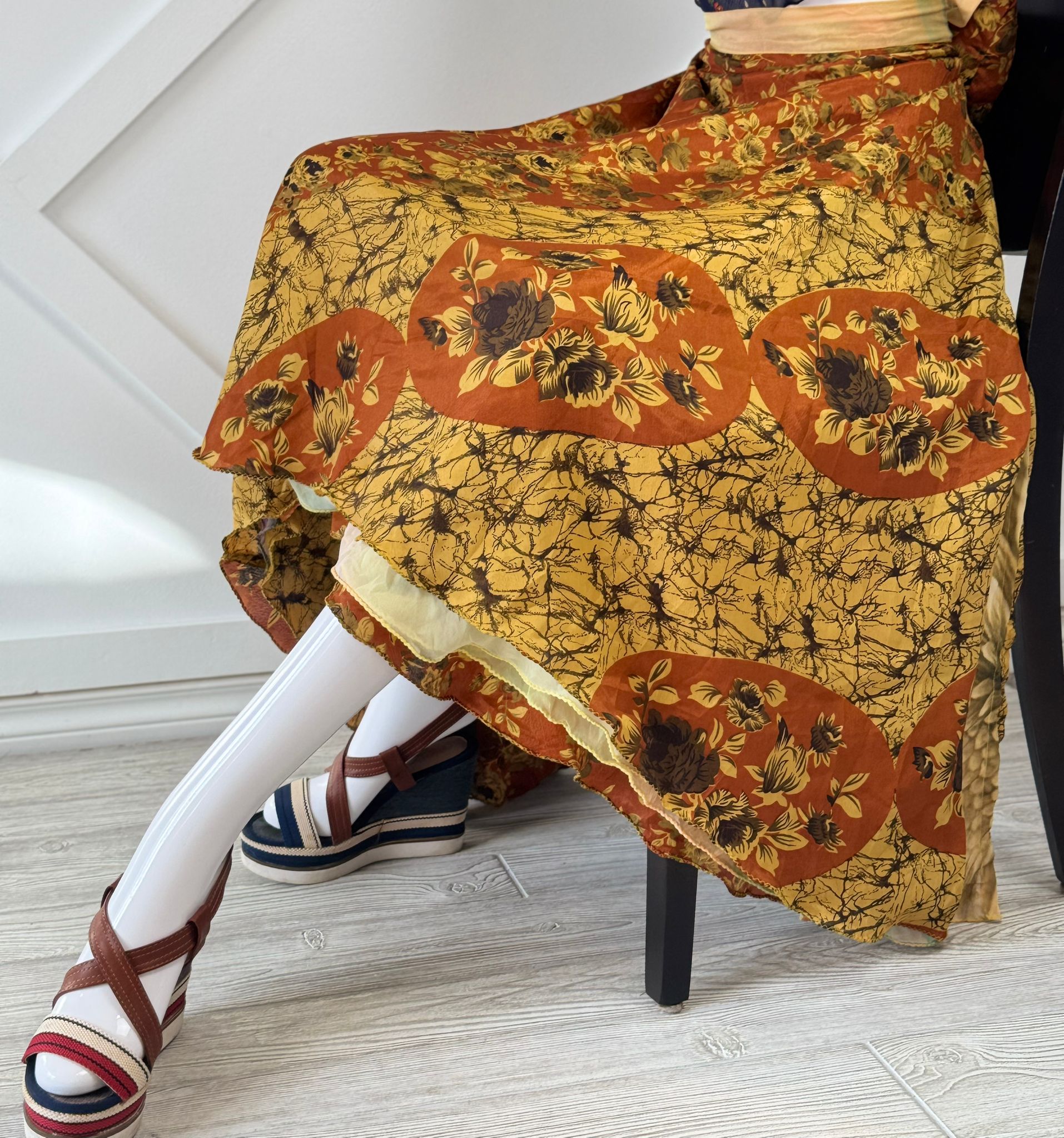 Digital print Premium XL Ankle skirt - M046 - Rangeelaa - Fairtrade Sustainable Women's Clothingsaree wrap skirts