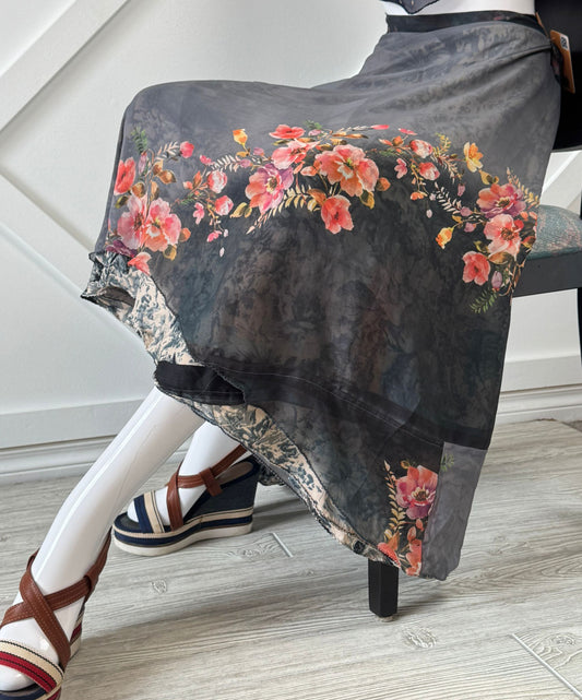 Digital print Premium XL Calf skirt - M037 - Rangeelaa - Fairtrade Sustainable Women's Clothingsaree wrap skirts
