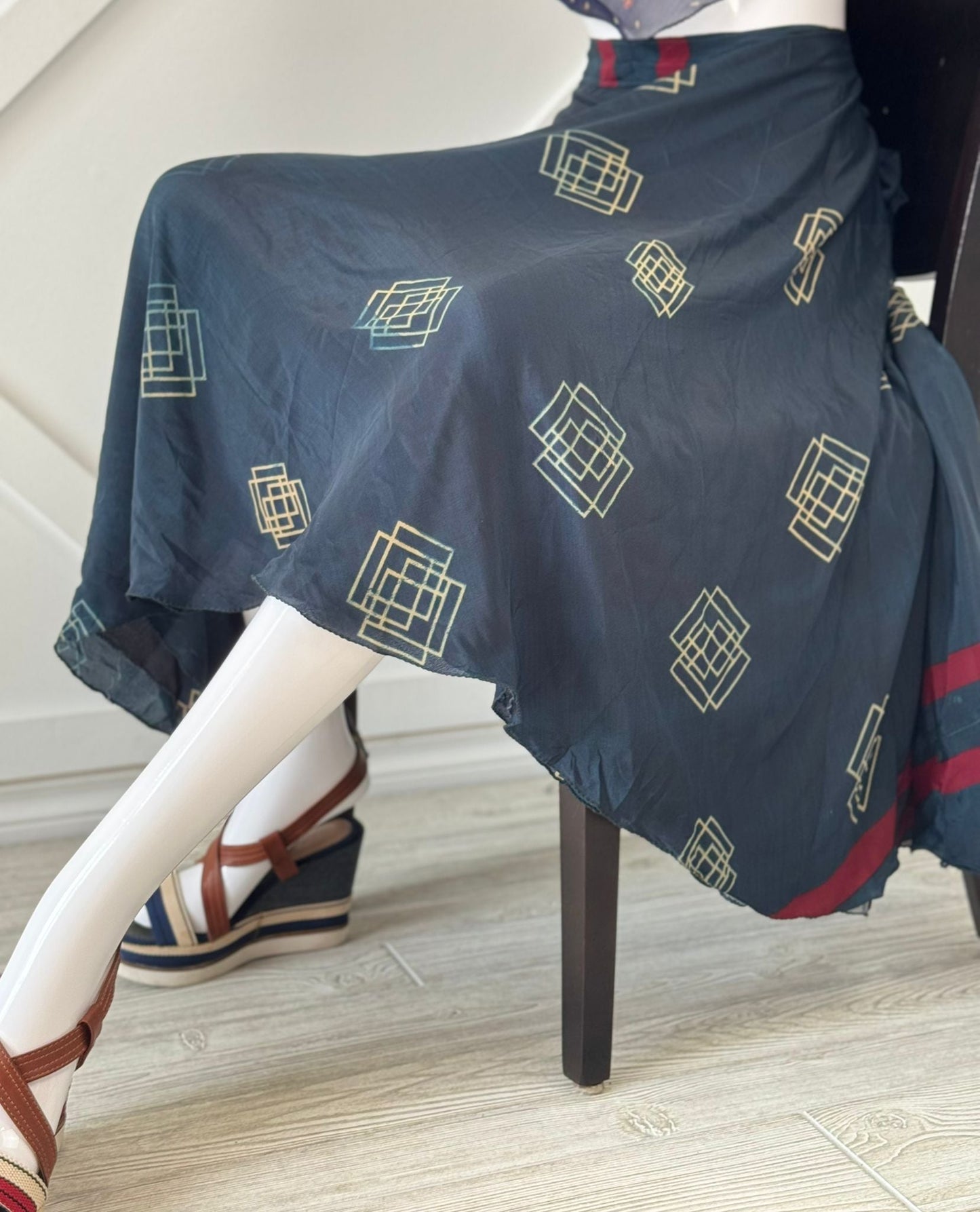 Digital print Premium XL Calf skirt - M039 - Rangeelaa - Fairtrade Sustainable Women's Clothingsaree wrap skirts